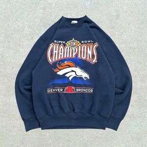 Denver Broncos Super Bowl Champions Sweater Size M Made in‎ the USA Vintage 90s